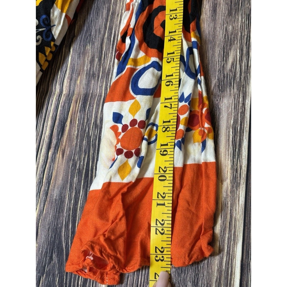 Pitanga Dress Womens M Multicolor Tiered Mini Long Sleeve Boho Chic Casual - Picture 10 of 16